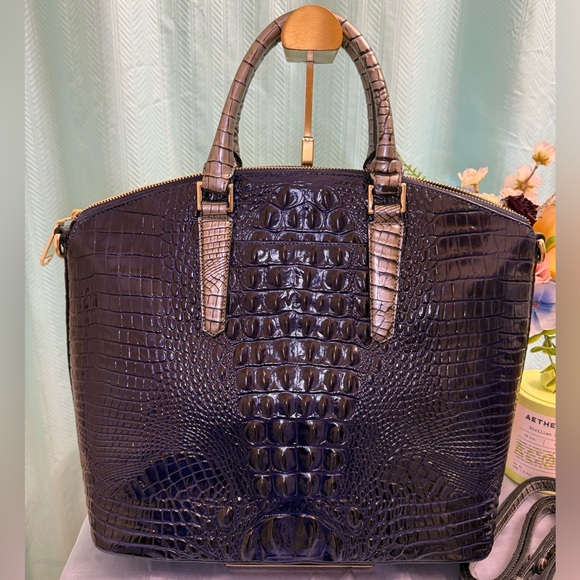 🎉HOST PICK🎉 RARE! NWOT - Brahmin Large Croc & Snake Embossed Duxbury Satchel - Picture 6 of 11